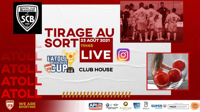 Le tirage en direct de l’ATOLL Beaucouzé Cup 2021 Le tirage en direct de l’ATOLL Beaucouzé Cup 2021
