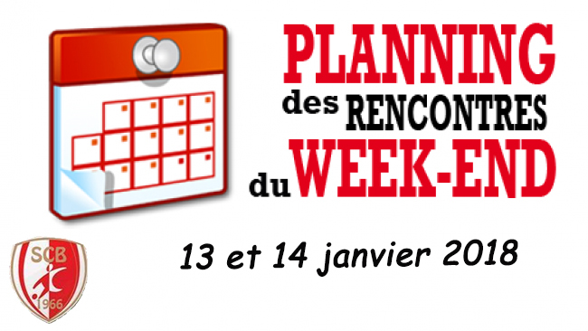 Agenda du week end 13 et 14 janvier 2018