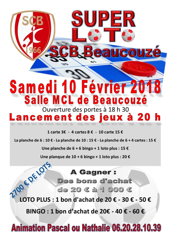 Le Super Loto du SC Beaucouzé