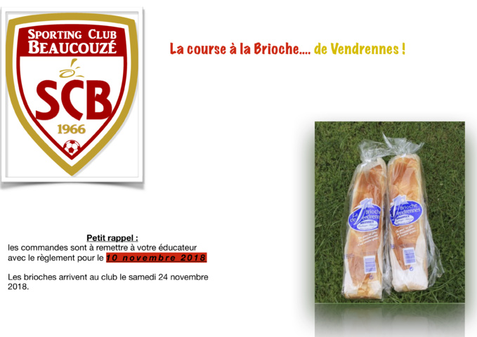 La brioche de Vendrennes - commandes pour le 10 novembre !!