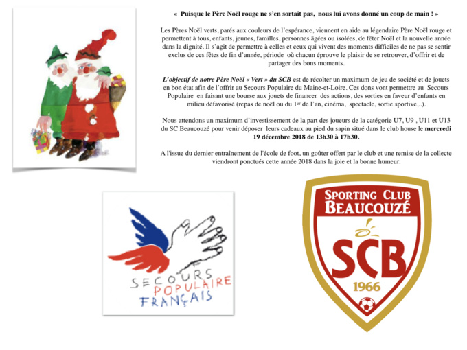 ECOLE DE FOOT - dernier entrainement avec le Père Noel Vert !