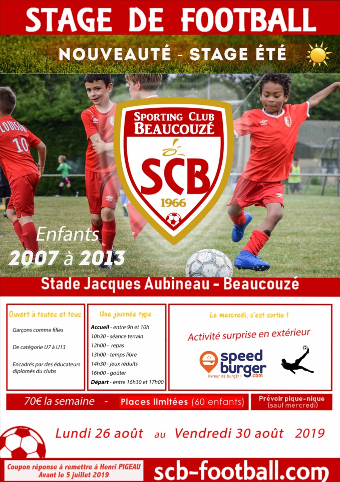Stage football cet été au SCB Stage football cet été au SCB