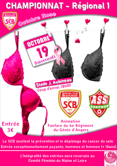 R1. Ce samedi, le Sporting va vivre tout en "OCTOBRE ROSE"