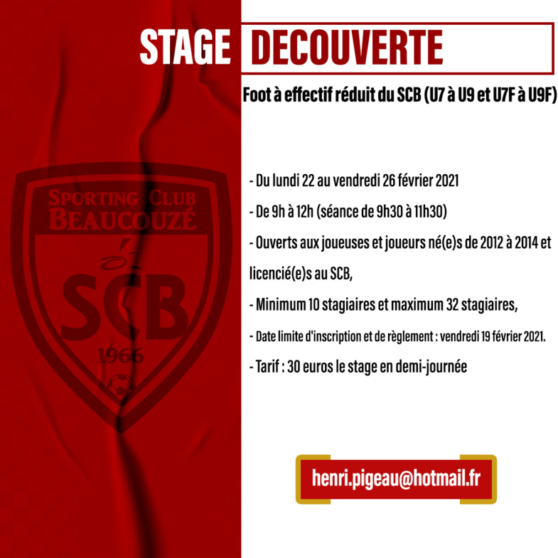 Stage découverte et perfectionnement en février Stage découverte et perfectionnement en février