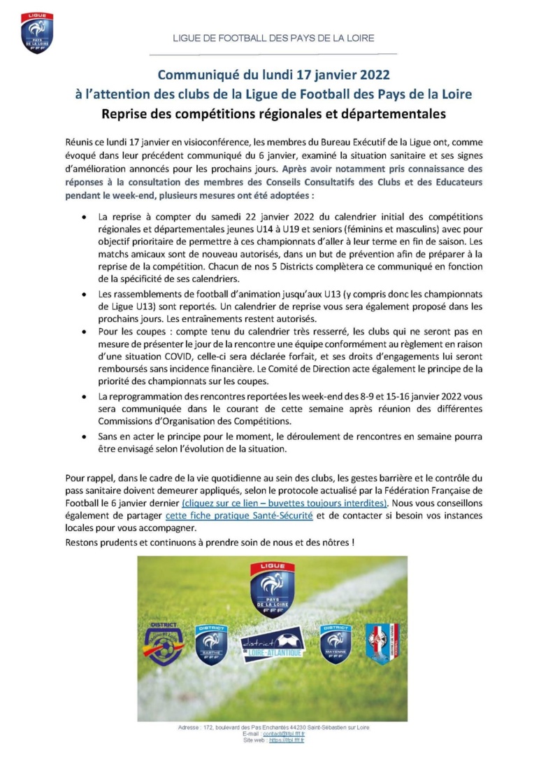 Reprise des compétitions officielles !