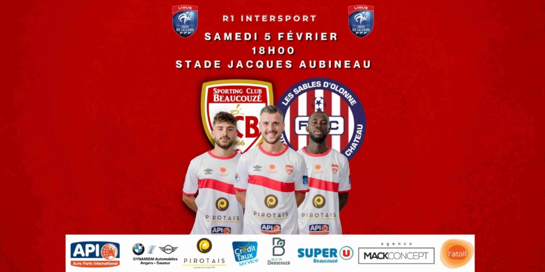 Championnat R1- SCB Vs Les Sables FCOC ! Samedi 5 février à 18H00