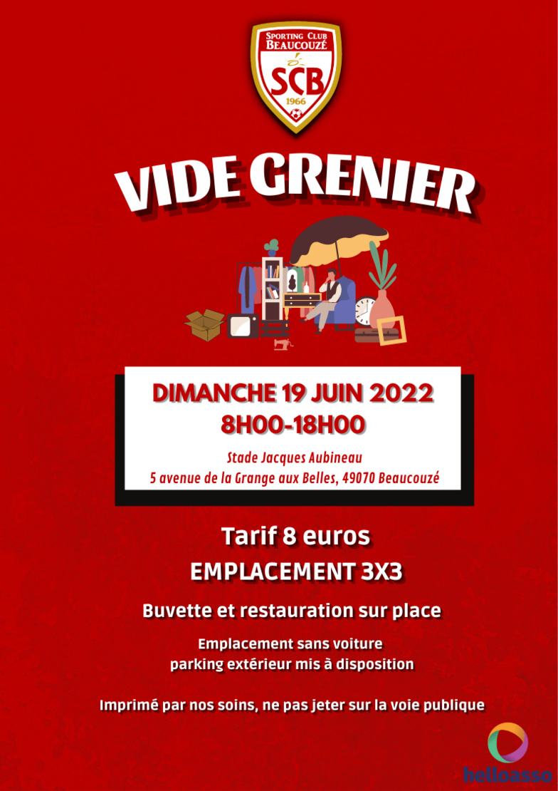 Vide-Grenier les inscriptions sont ouvertes !