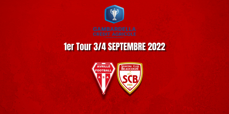 1er Tour Gambardella Crédit Agricole direction l'AS Avrillé ! 1er Tour Gambardella Crédit Agricole direction l'AS Avrillé !