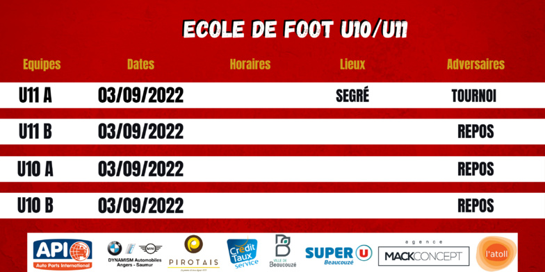 Agenda du week-end !