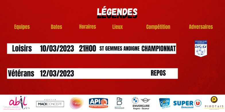 AGENDA DU WEEK-END !