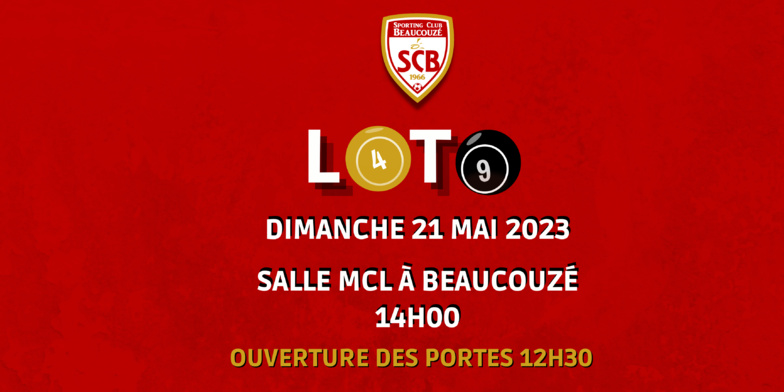 Loto du Sporting dimanche 21 mai ! Loto du Sporting dimanche 21 mai !