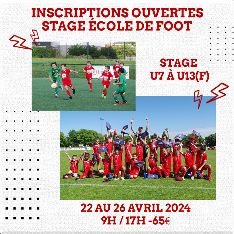 Stage de l'Ecole de Foot - Avril 2024