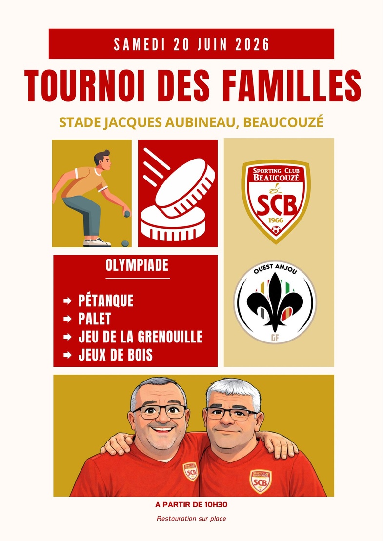 TOURNOI DES FAMILLES ! 20 juin 2026 TOURNOI DES FAMILLES ! 20 juin 2026