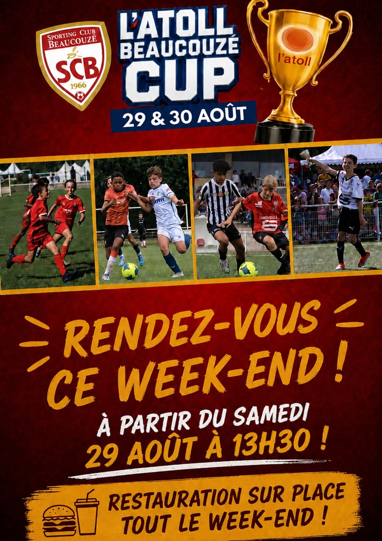 L'Atoll Cup 29 et 30 Août 2026 L'Atoll Cup 29 et 30 Août 2026