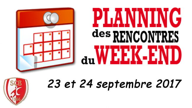 Agenda du week end 23 et 24 septembre 2017