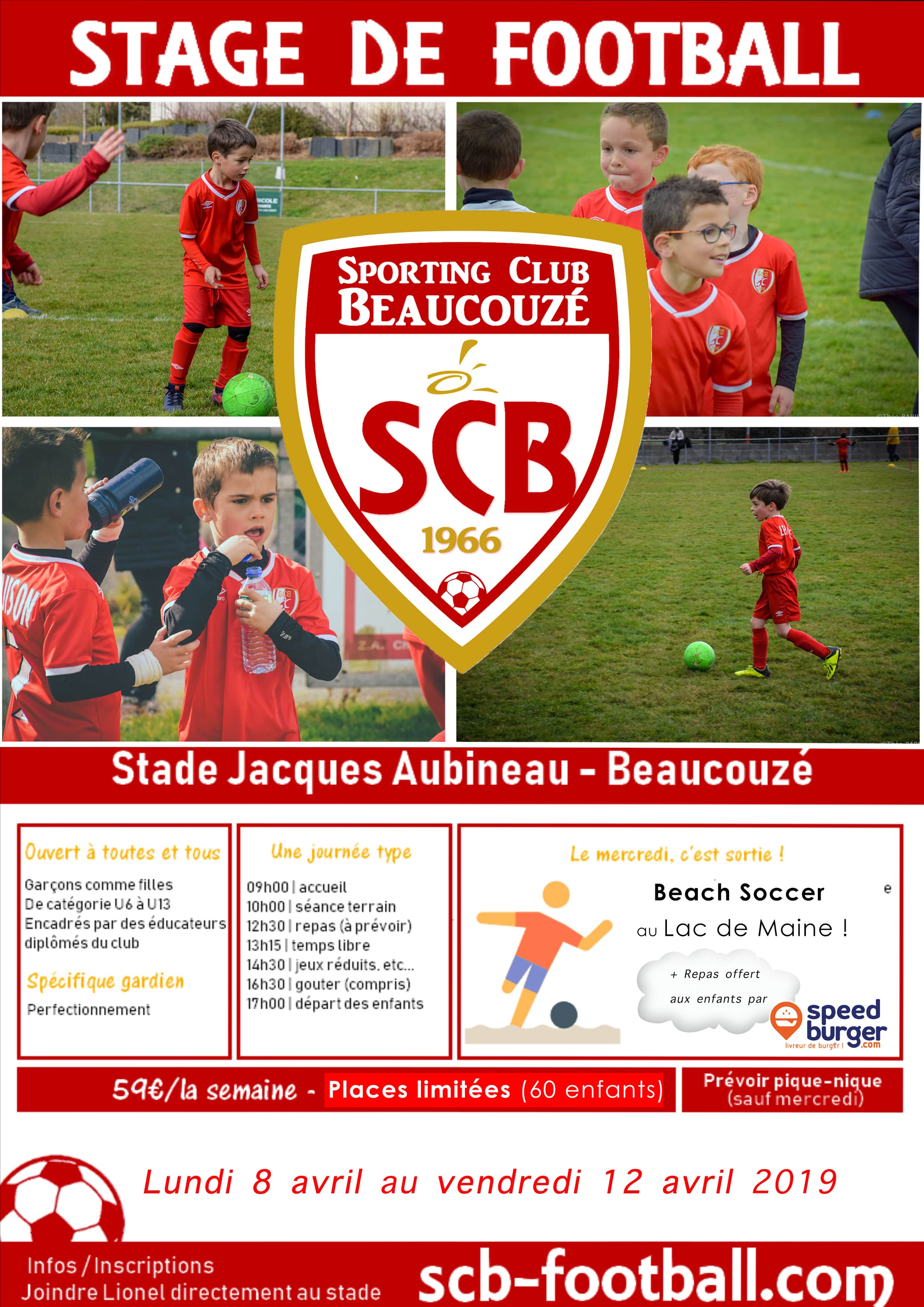 STAGE DE FOOTBALL : vacances d'Avril 2019