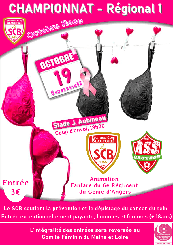 R1. Ce samedi, le Sporting va vivre tout en "OCTOBRE ROSE" R1. Ce samedi, le Sporting va vivre tout en "OCTOBRE ROSE"