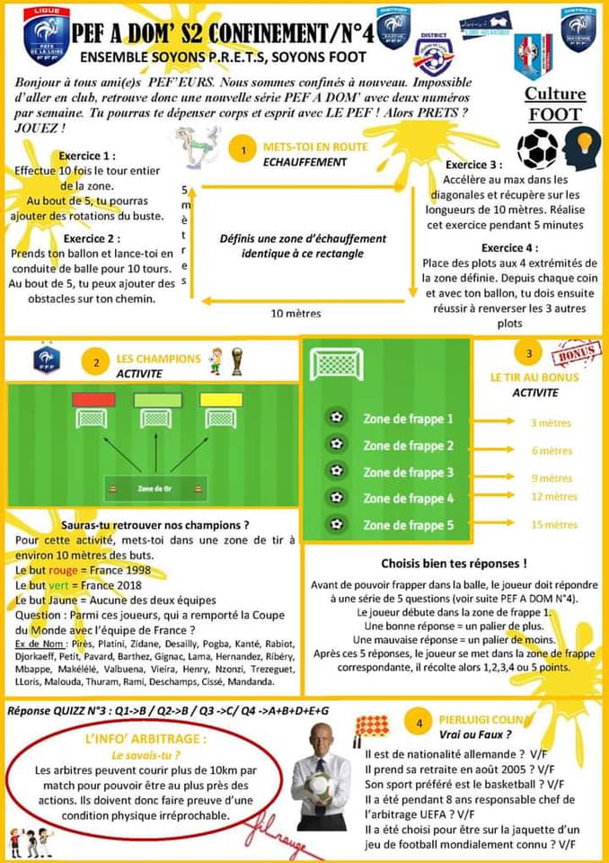 PEF à domicile - Semaine "Culture Foot" PEF à domicile - Semaine "Culture Foot"