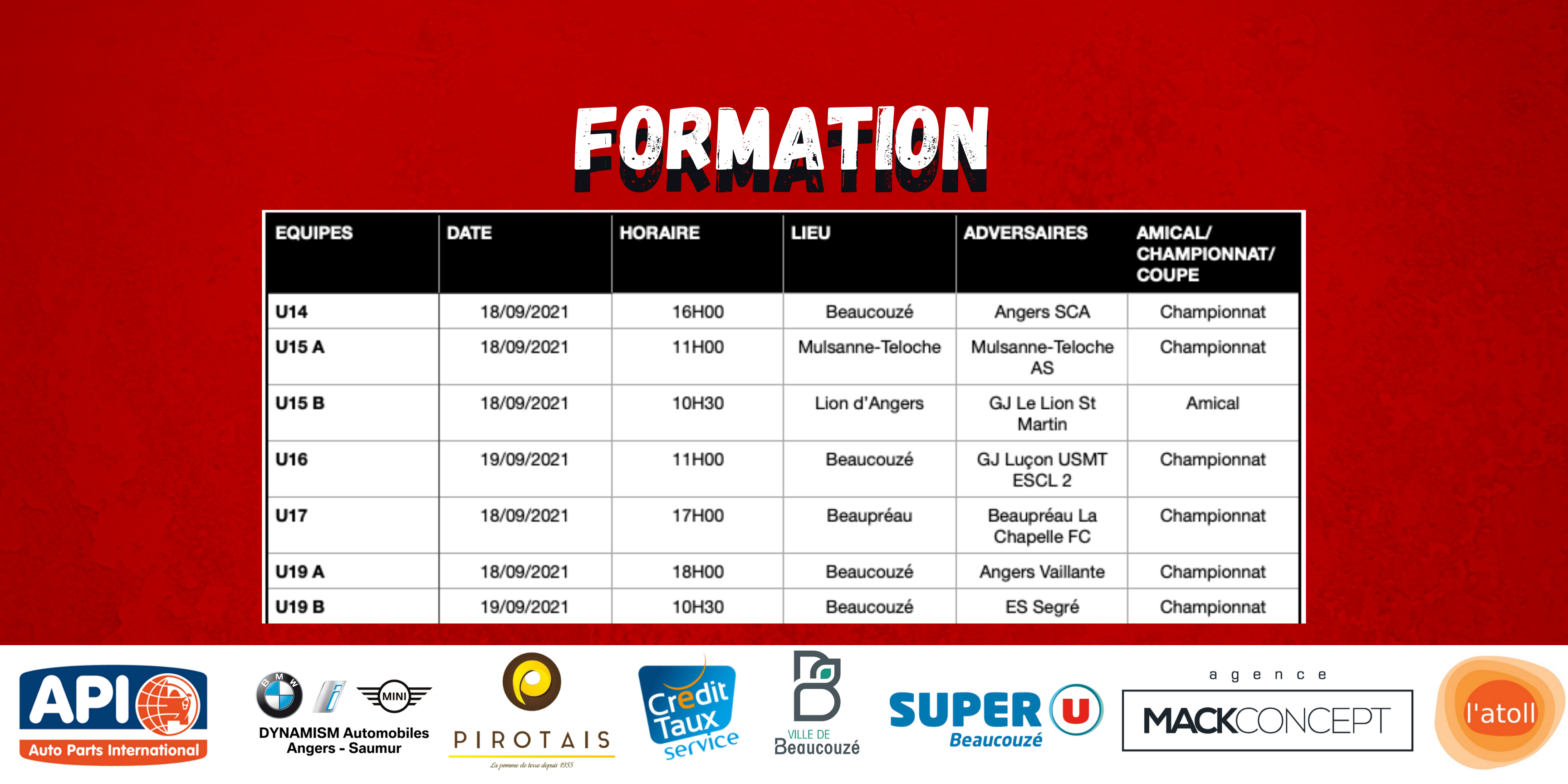 AGENDA DU WEEK-END
