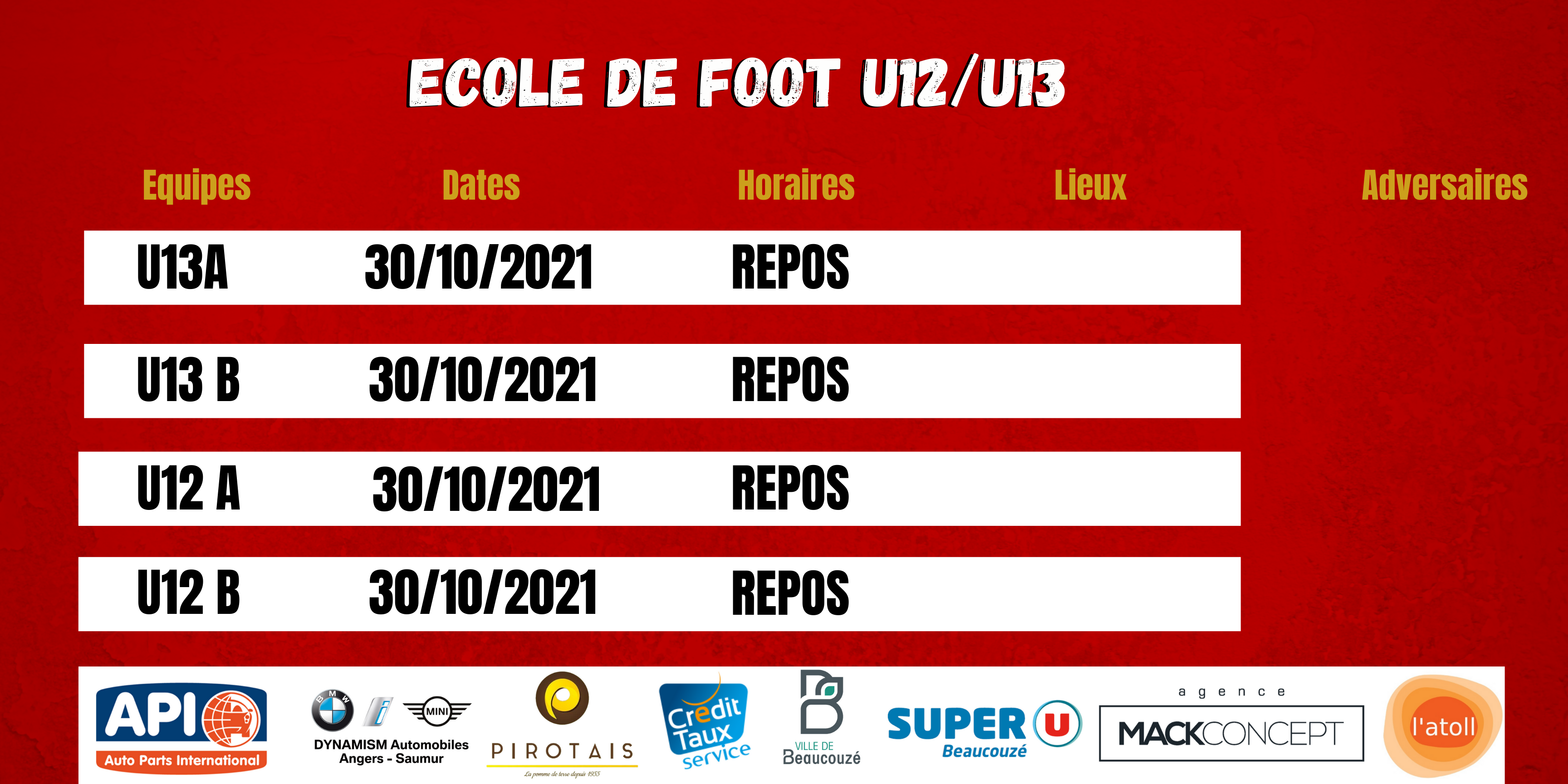 Agenda du Week-End ! Vacances scolaires pour certain(e)s, la Gambardella en lever de rideau de la Coupe de France.