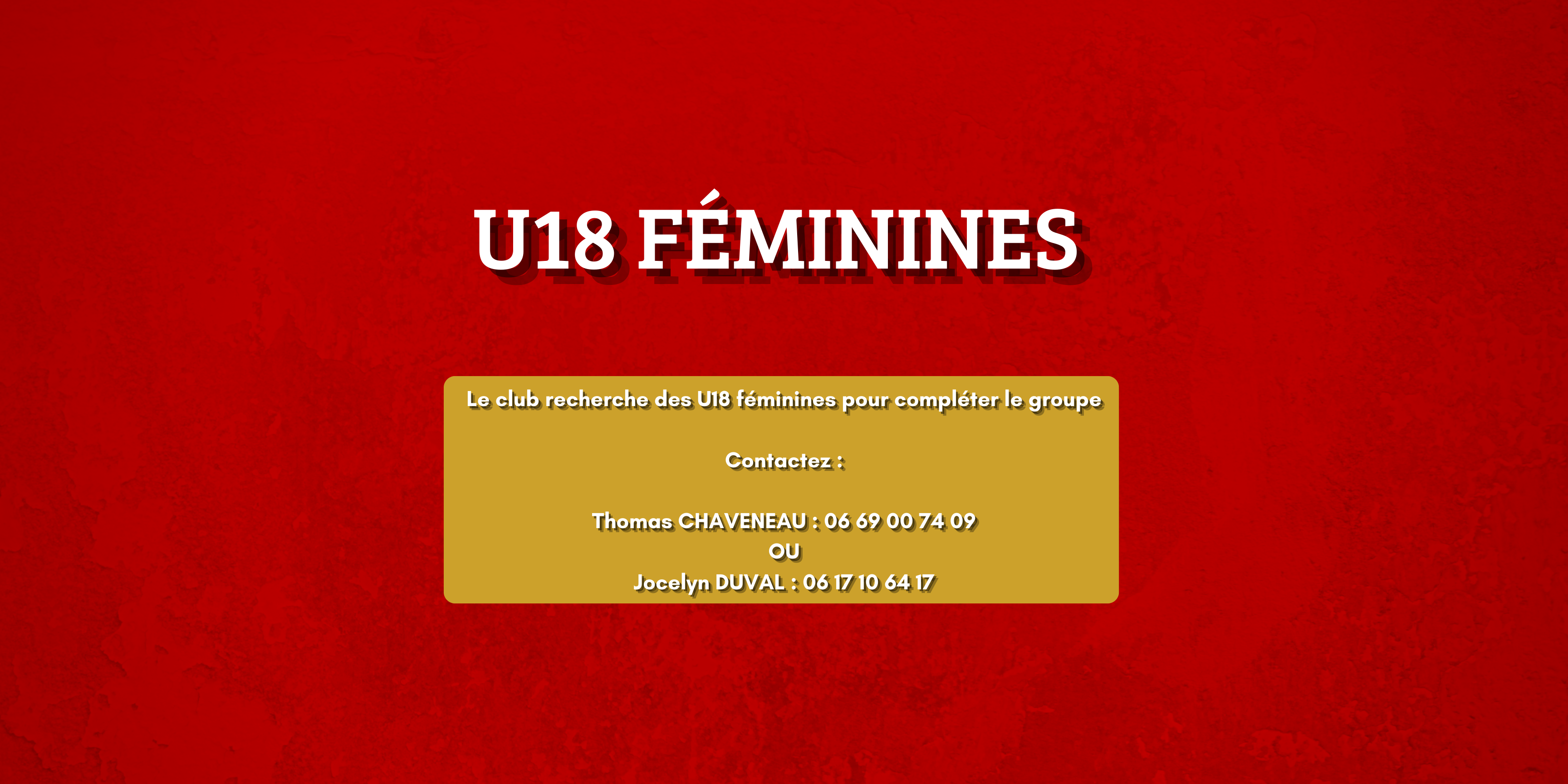 U18 féminines, le Sporting recrute pour compléter le groupe !