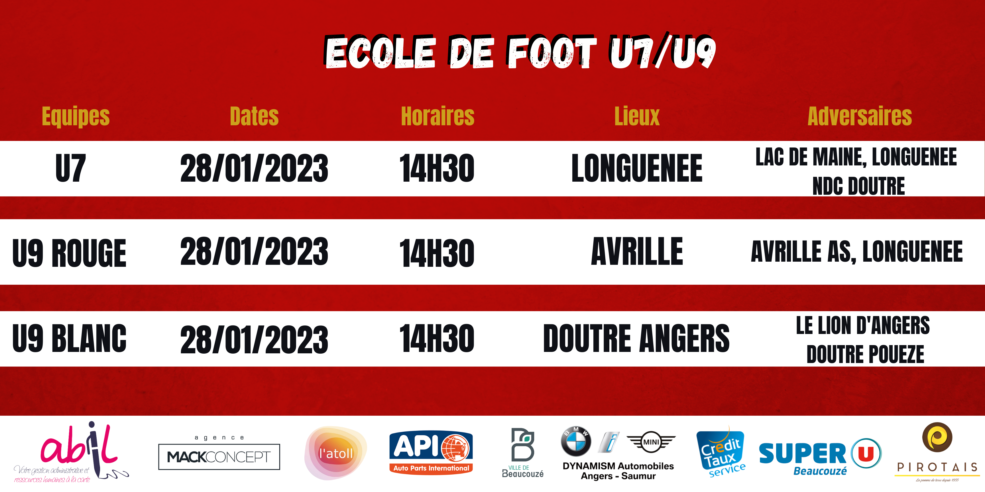 AGENDA DU WEEK-END !