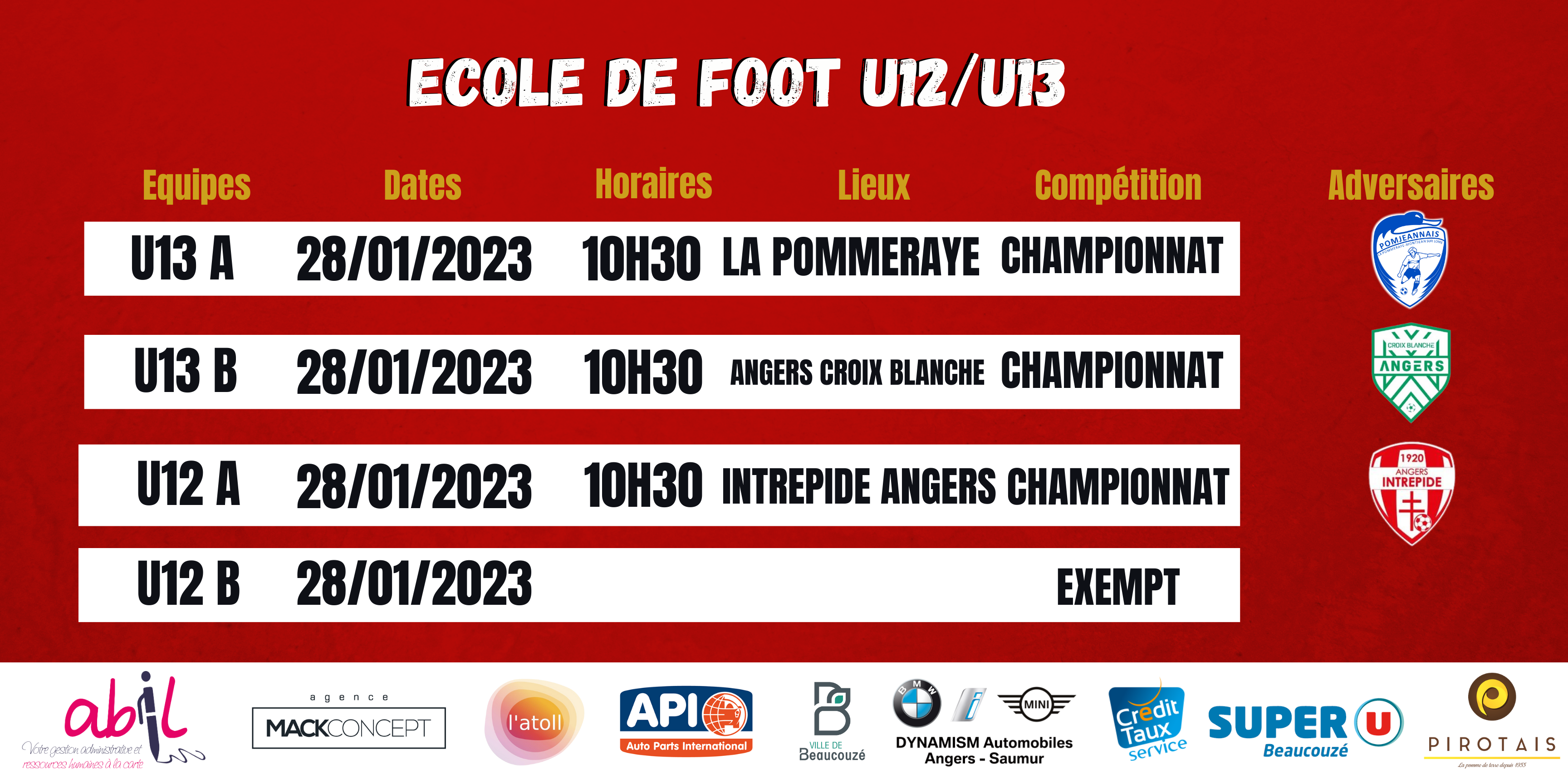AGENDA DU WEEK-END !
