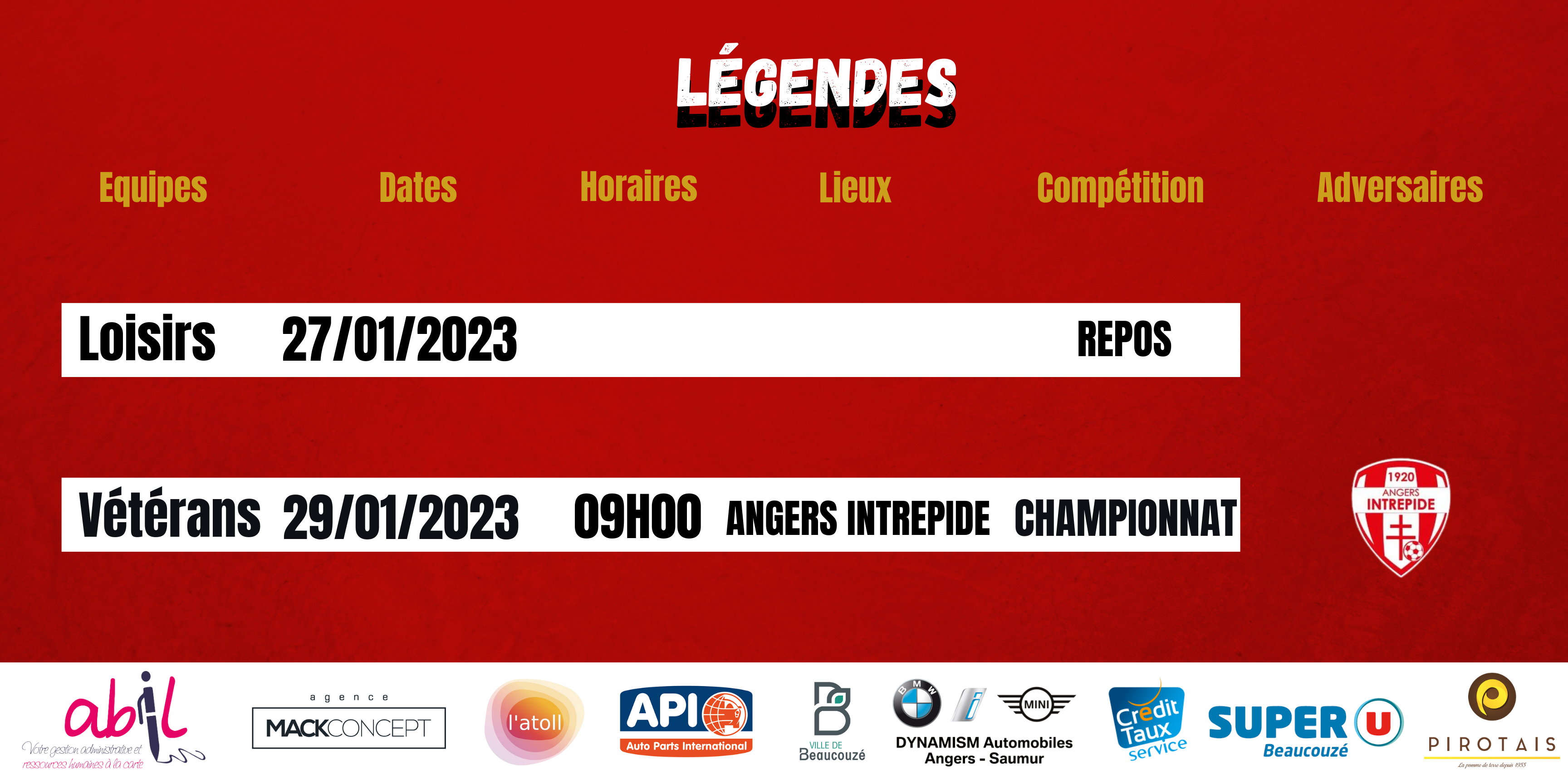 AGENDA DU WEEK-END !