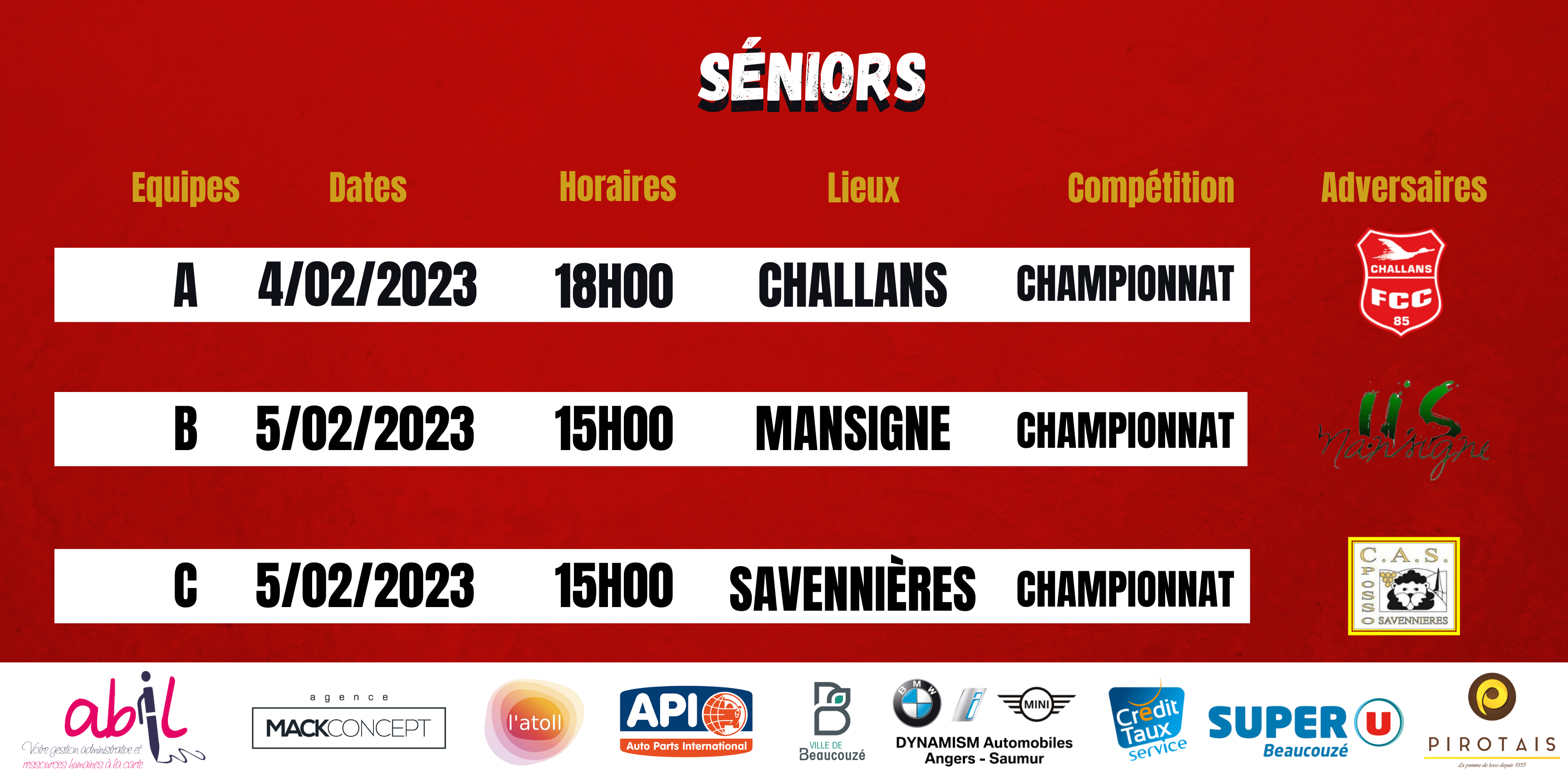 AGENDA DU WEEK-END !