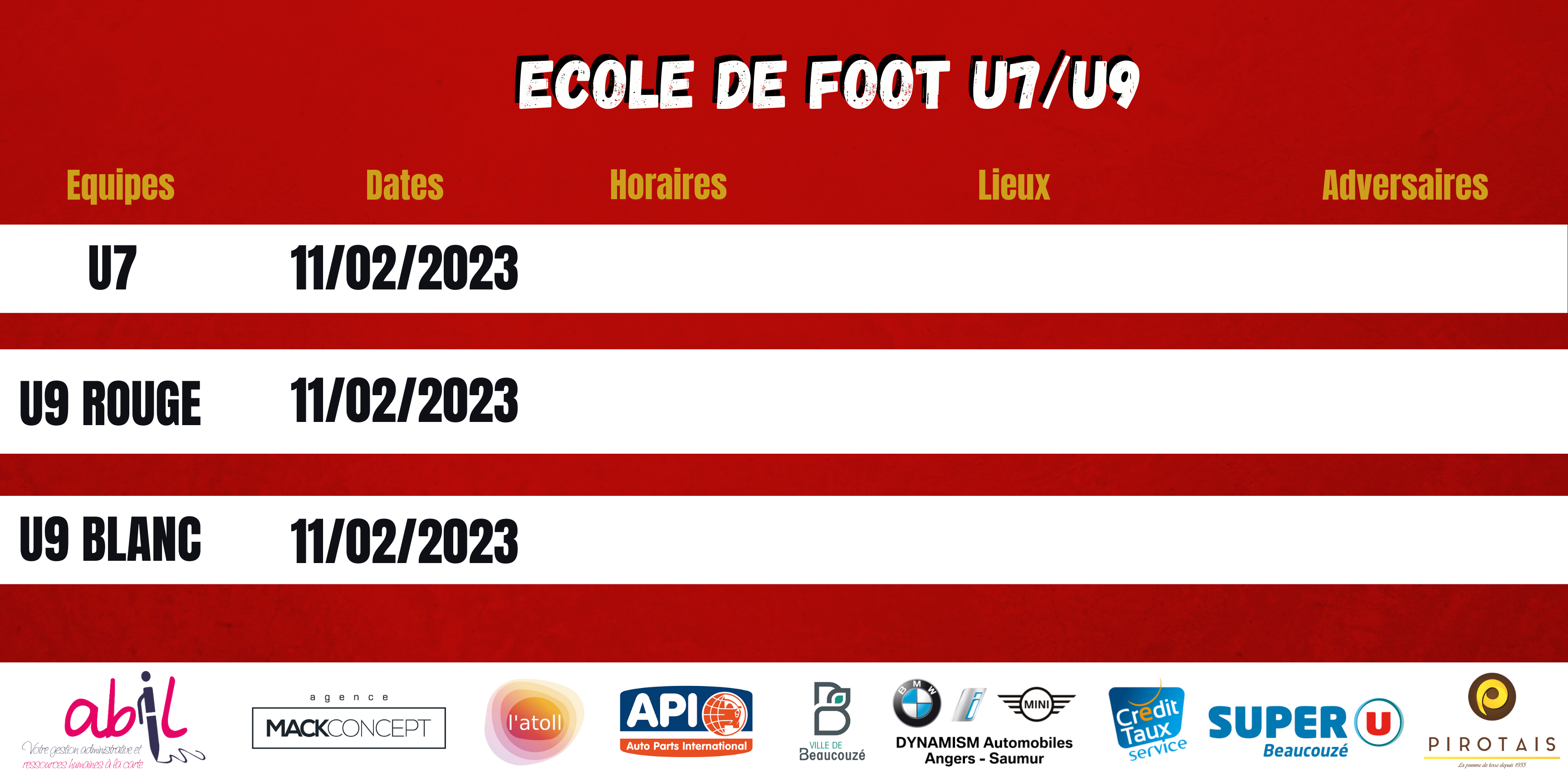 AGENDA DU WEEK-END !