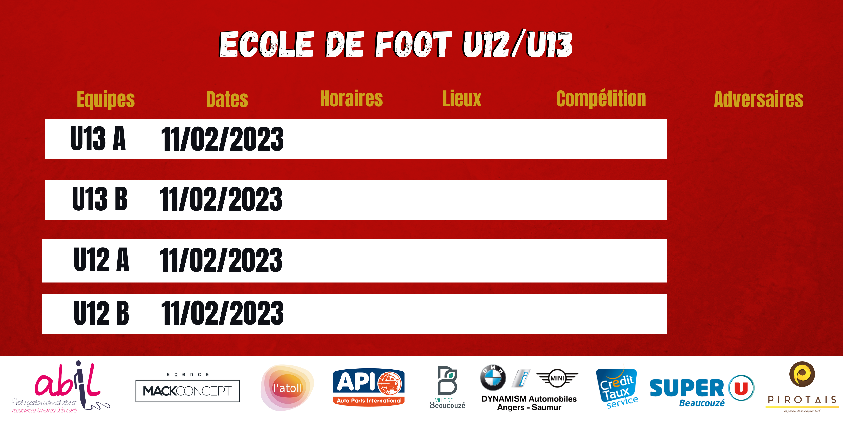 AGENDA DU WEEK-END !