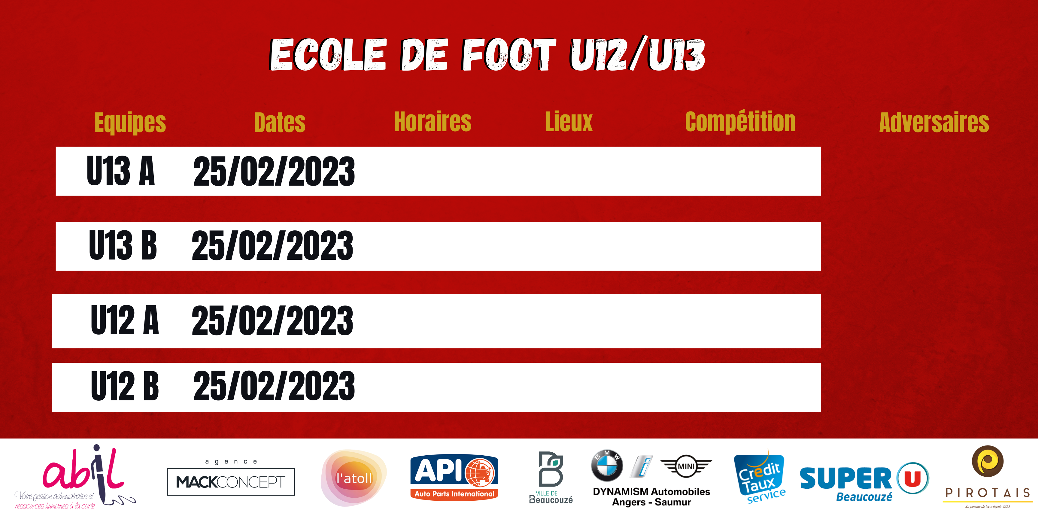 AGENDA DU WEEK-END !