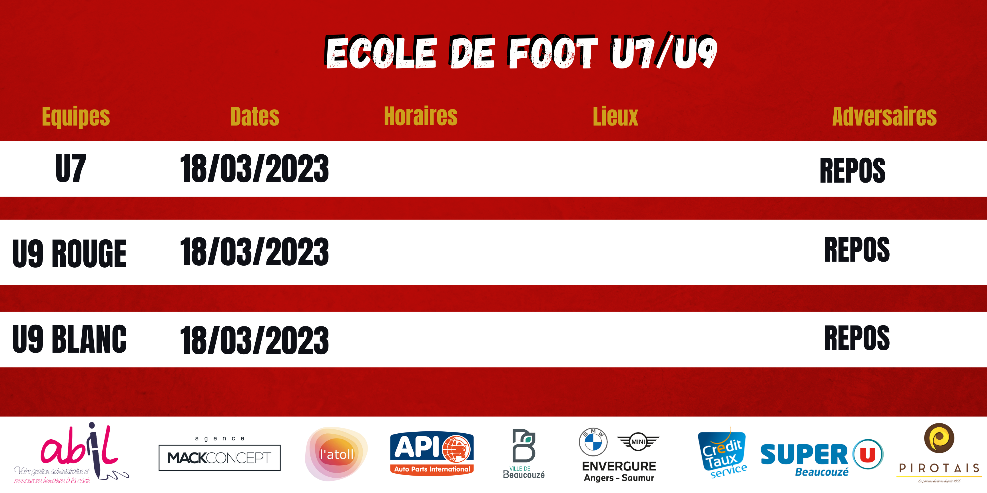 AGENDA DU WEEK-END !