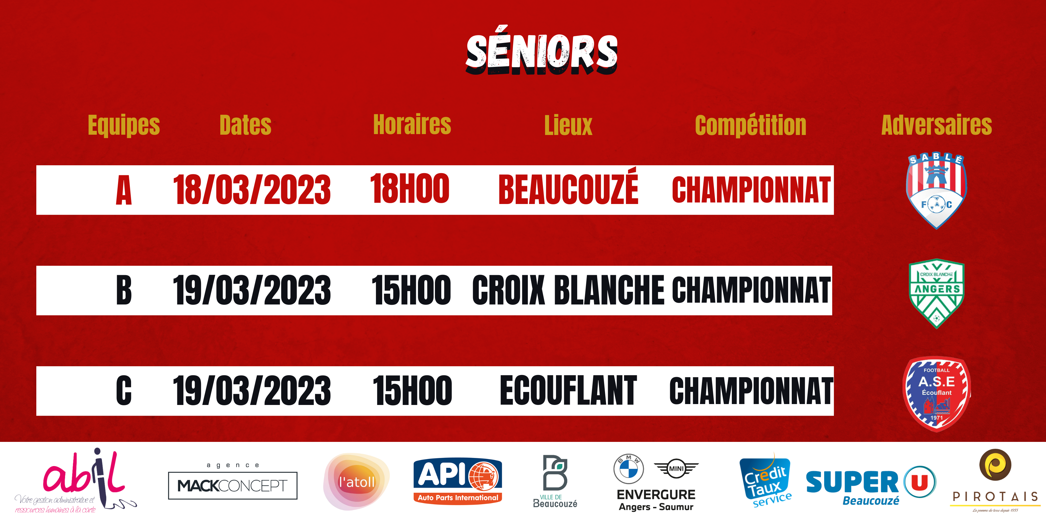 AGENDA DU WEEK-END !