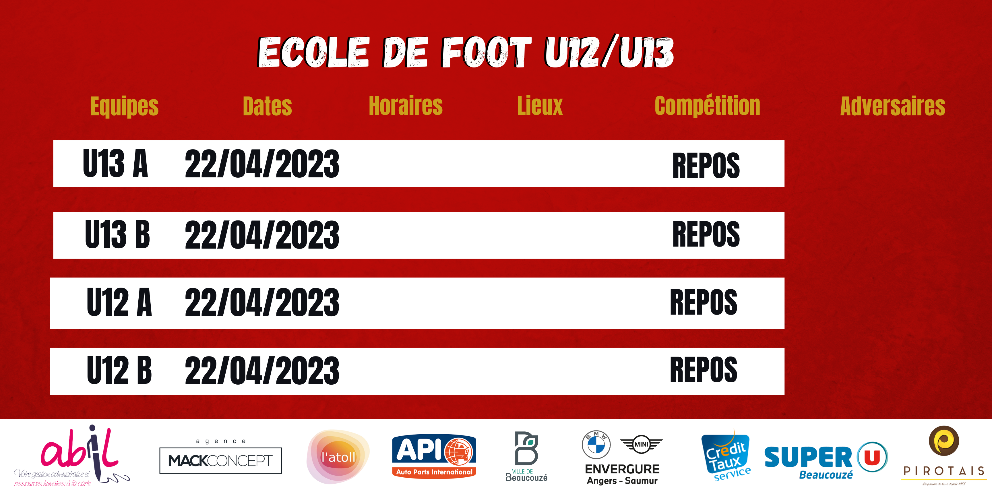 AGENDA DU WEEK-END !