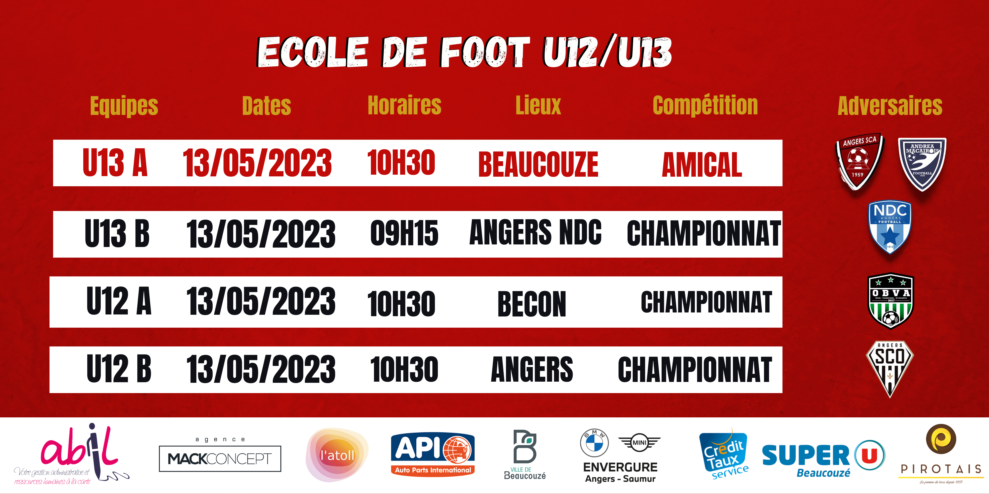 AGENDA DU WEEK-END !