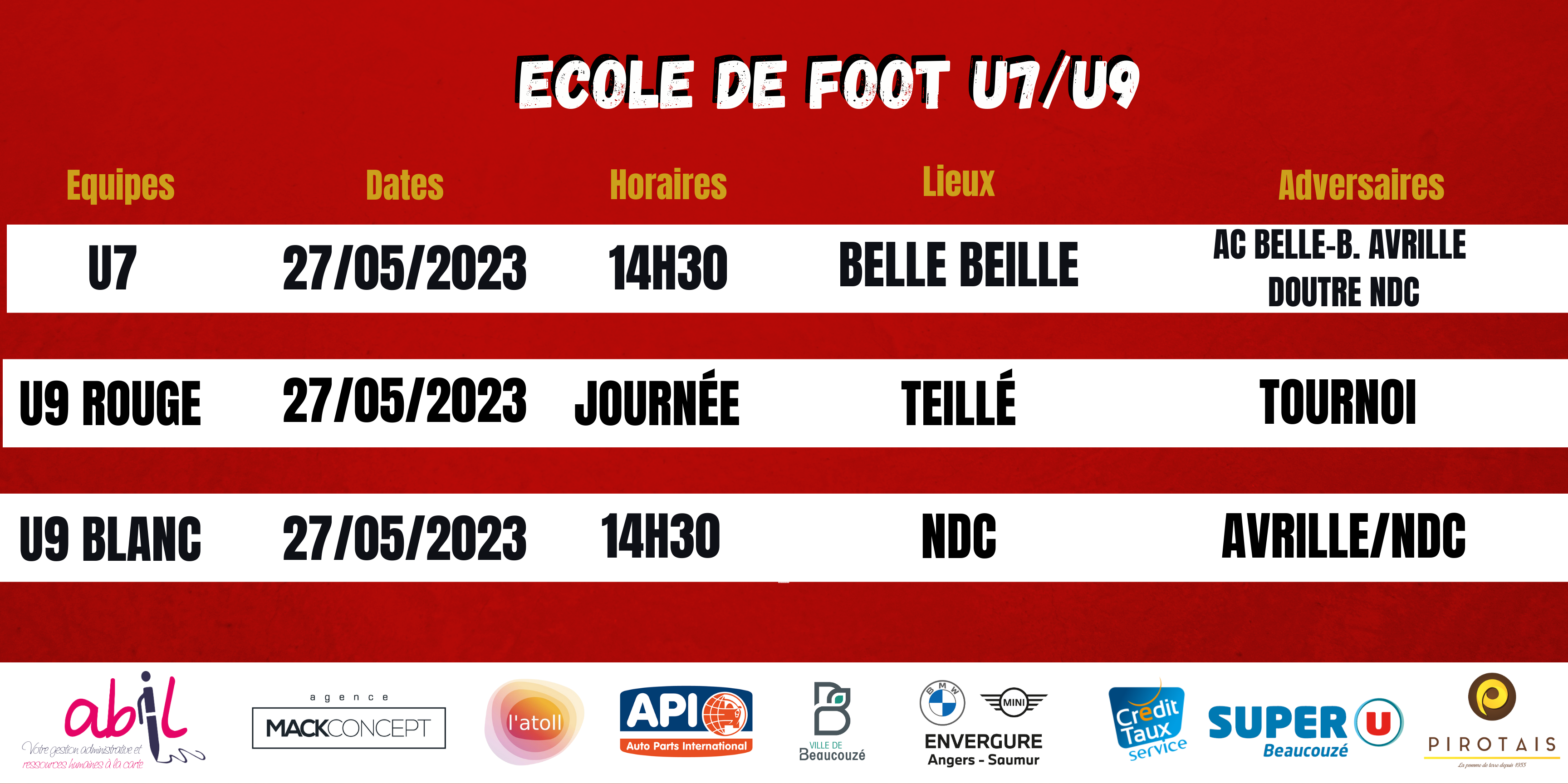 AGENDA DU WEEK-END !