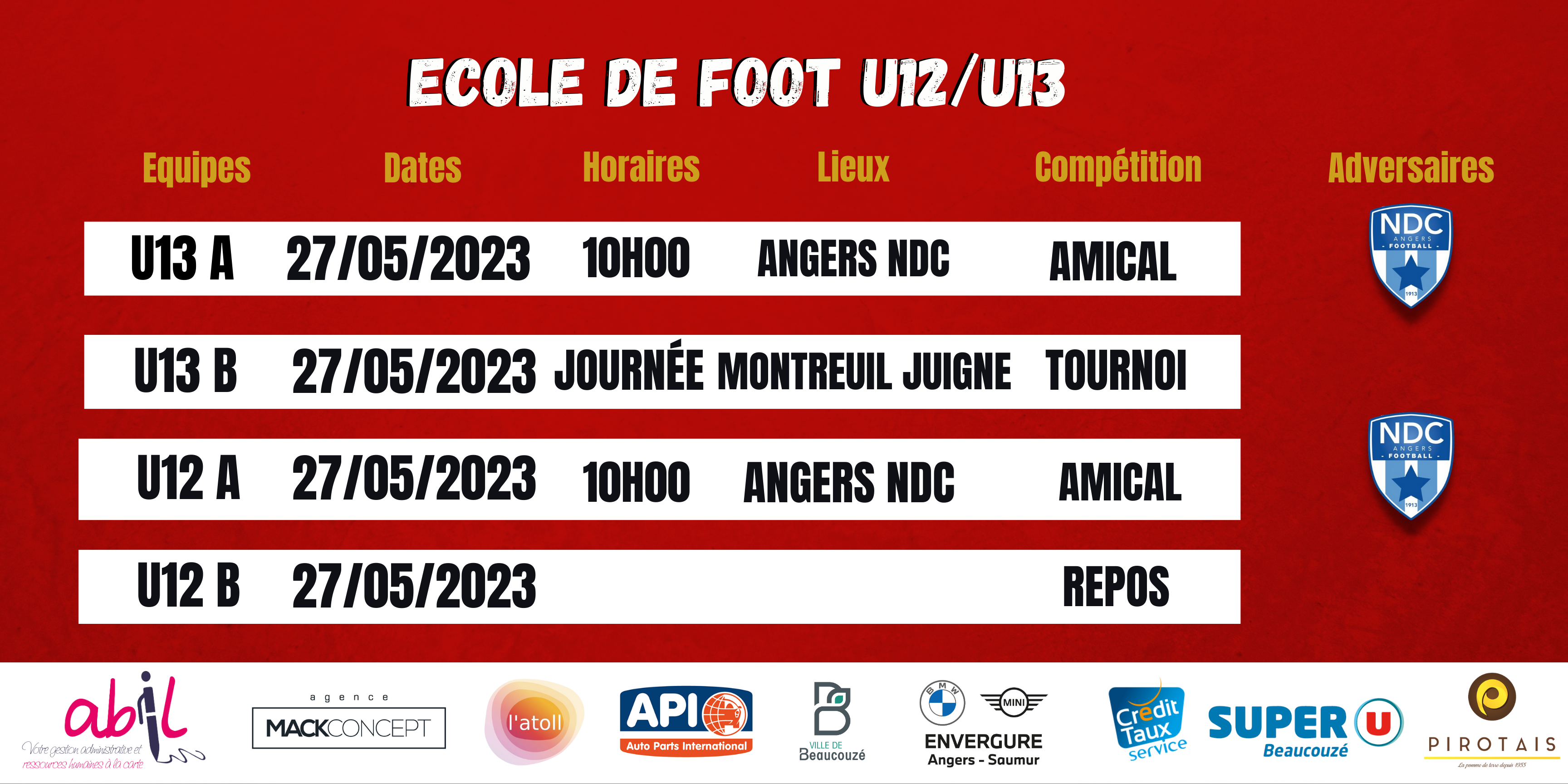 AGENDA DU WEEK-END !
