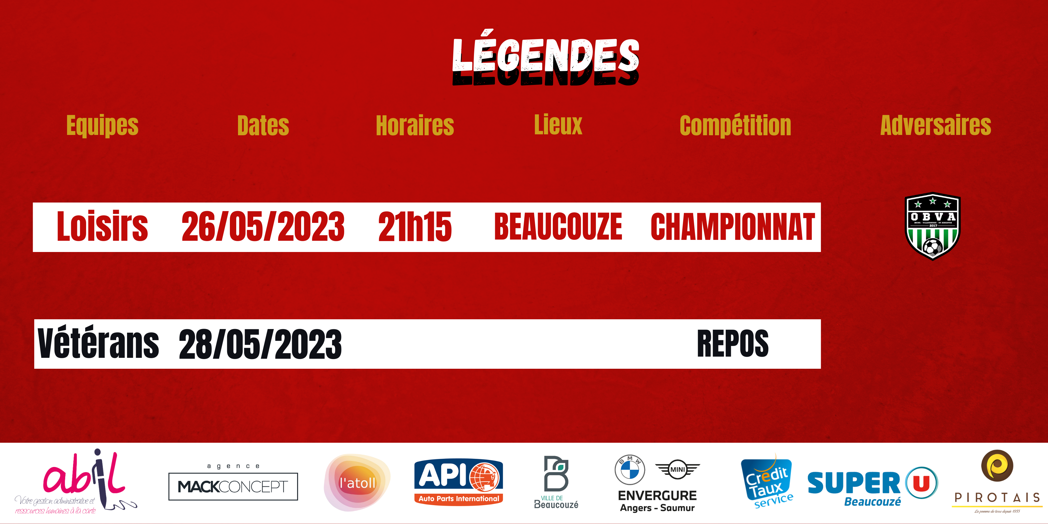 AGENDA DU WEEK-END !