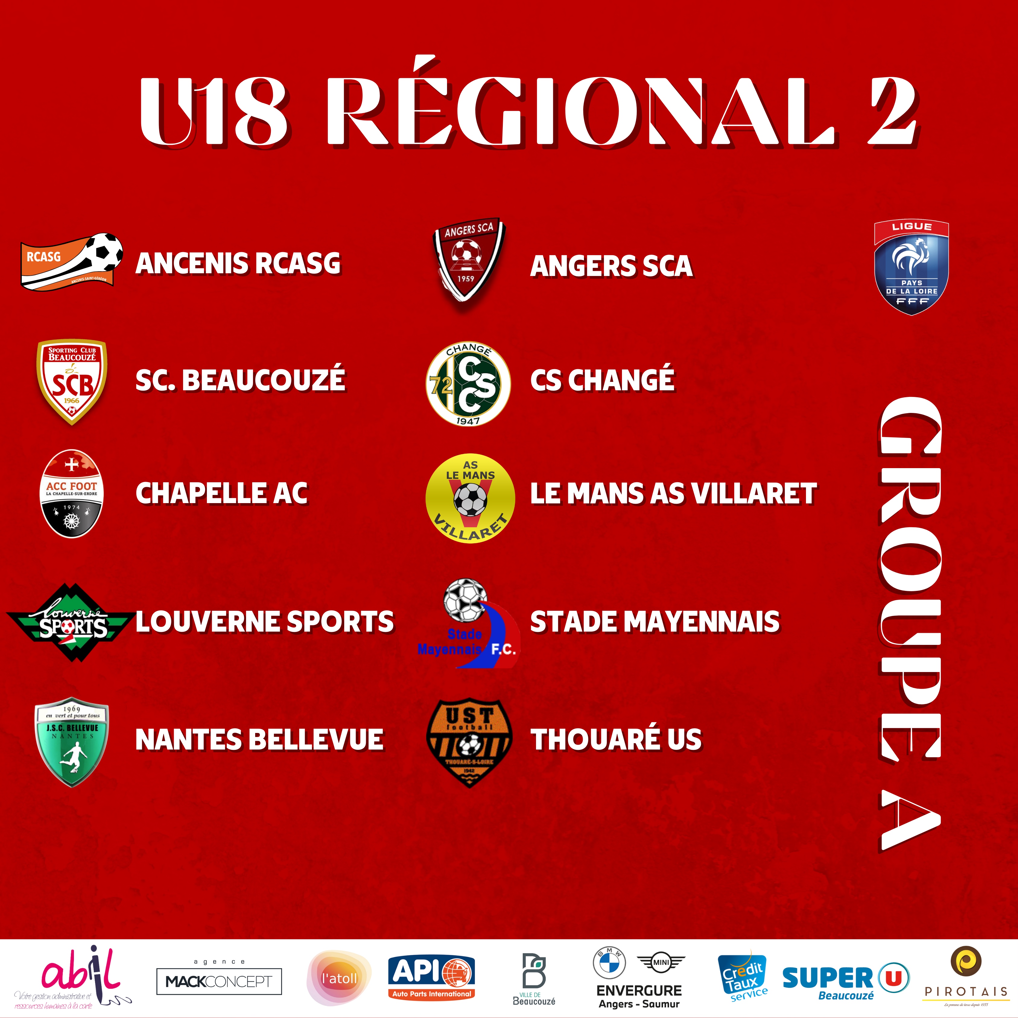 U18 RÉGIONAL 2 - Groupe A !