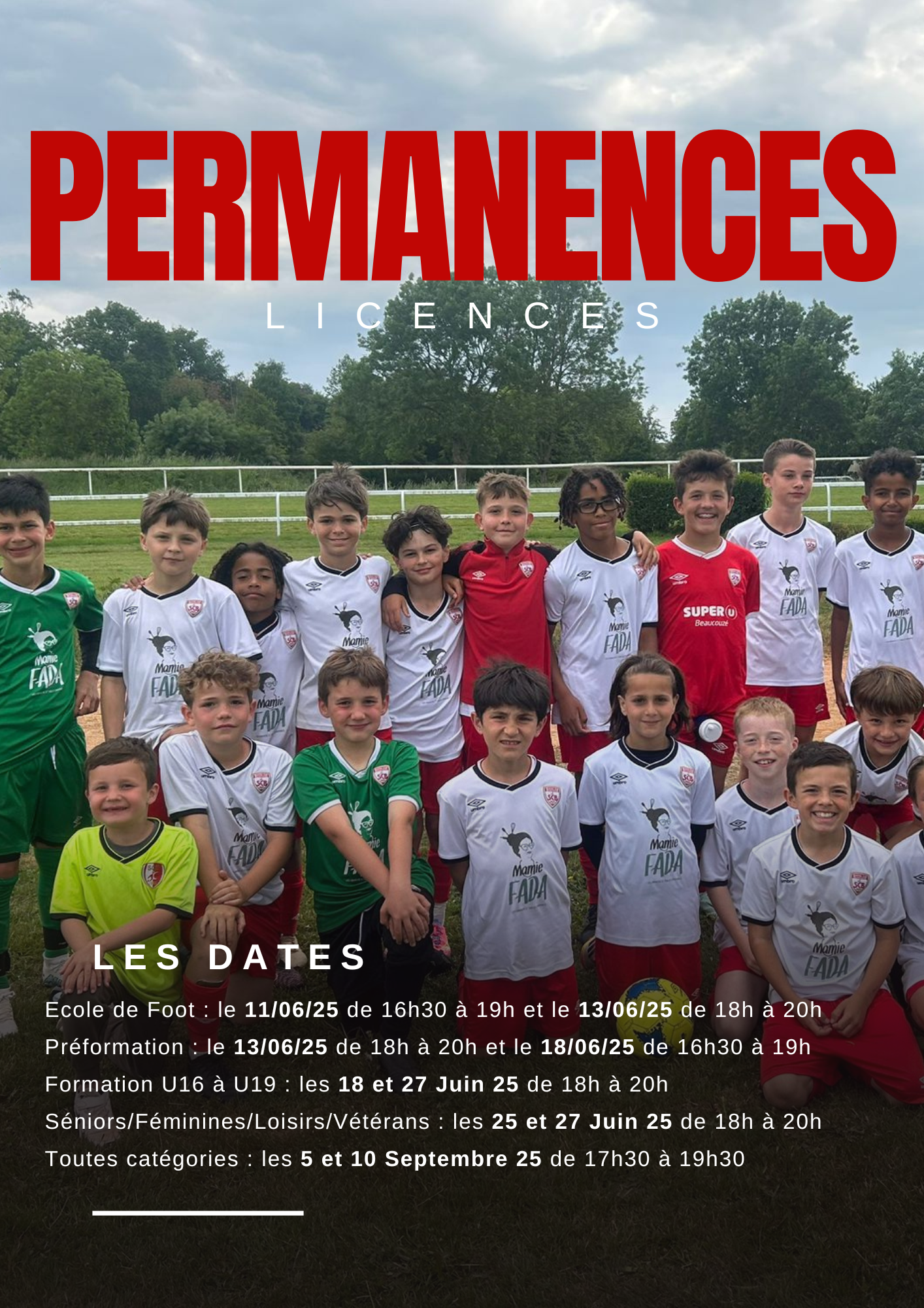 Permanences licences - saison 2025/2026