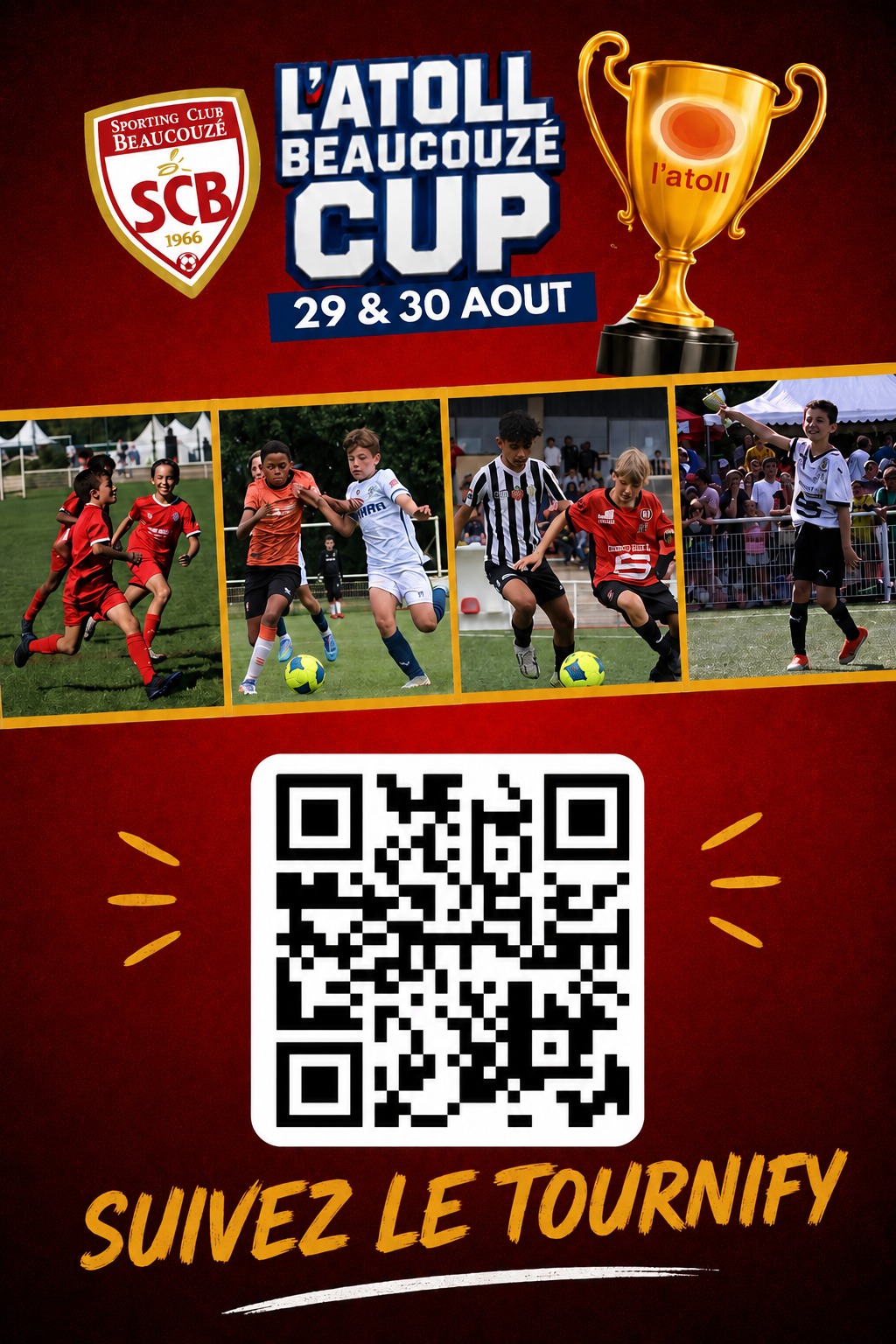 Suivez le tournoi avec le QR code ! Atoll cup 2026