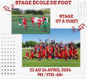 Stage de l'Ecole de Foot - Avril 2024