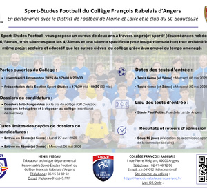 SECTION SPORT-ETUDES FOOTBALL AVEC LE SCB