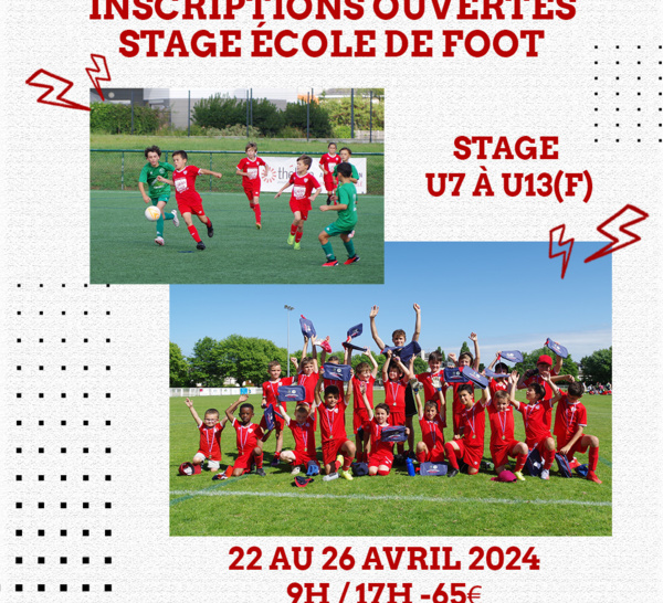 Stage de l'Ecole de Foot - Avril 2024