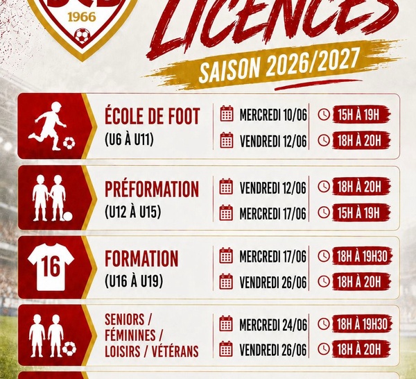 Permanences licences - saison 2026/2027