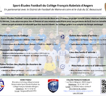 SECTION SPORT-ETUDES FOOTBALL AVEC LE SCB