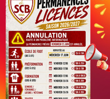 ⚠️⚠️⚠️⚠️ Annulation de la permanence des licences du 12 JUIN ! ⚠️⚠️⚠️⚠️